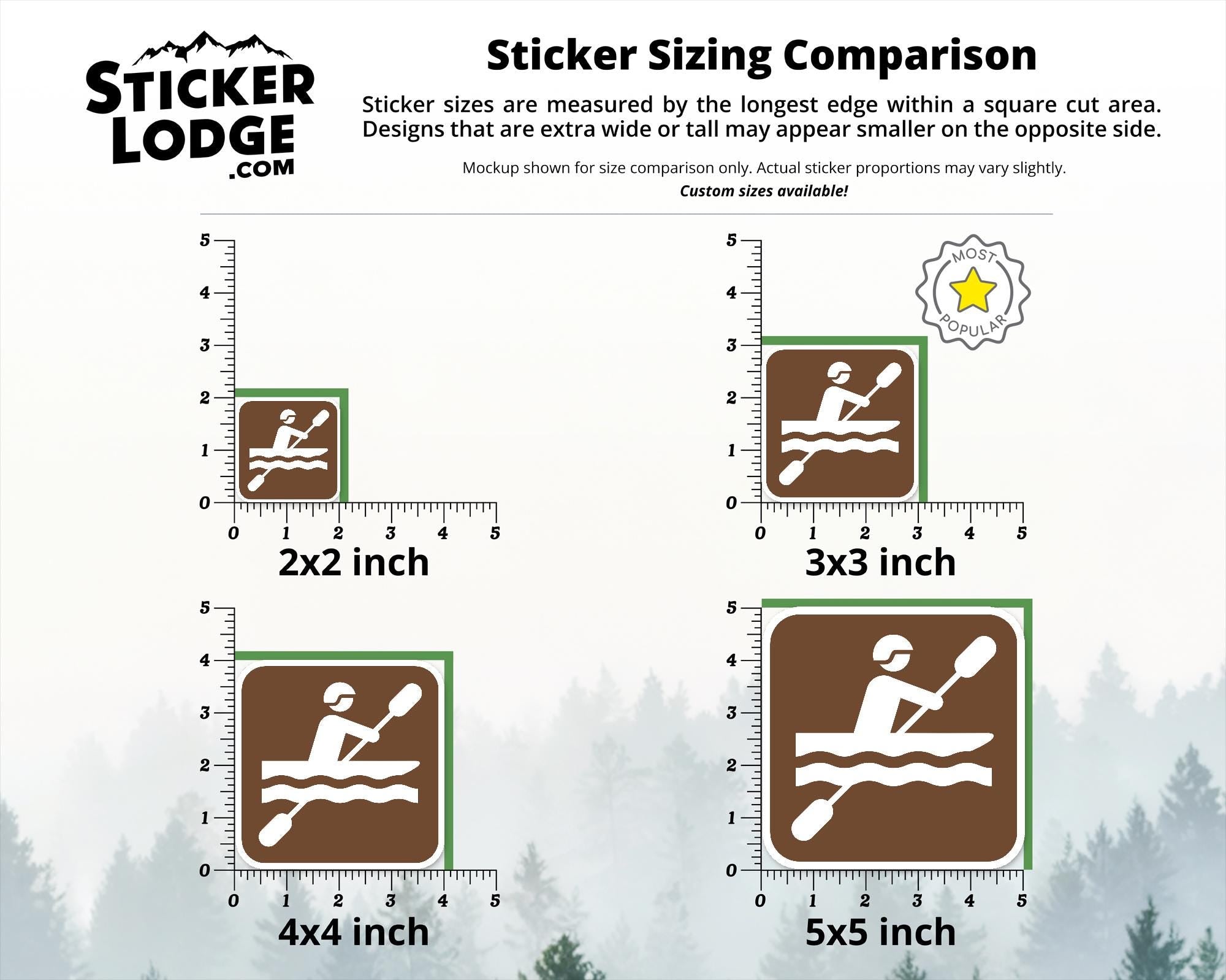 Kayaking National Park Symbol Vinyl Sticker