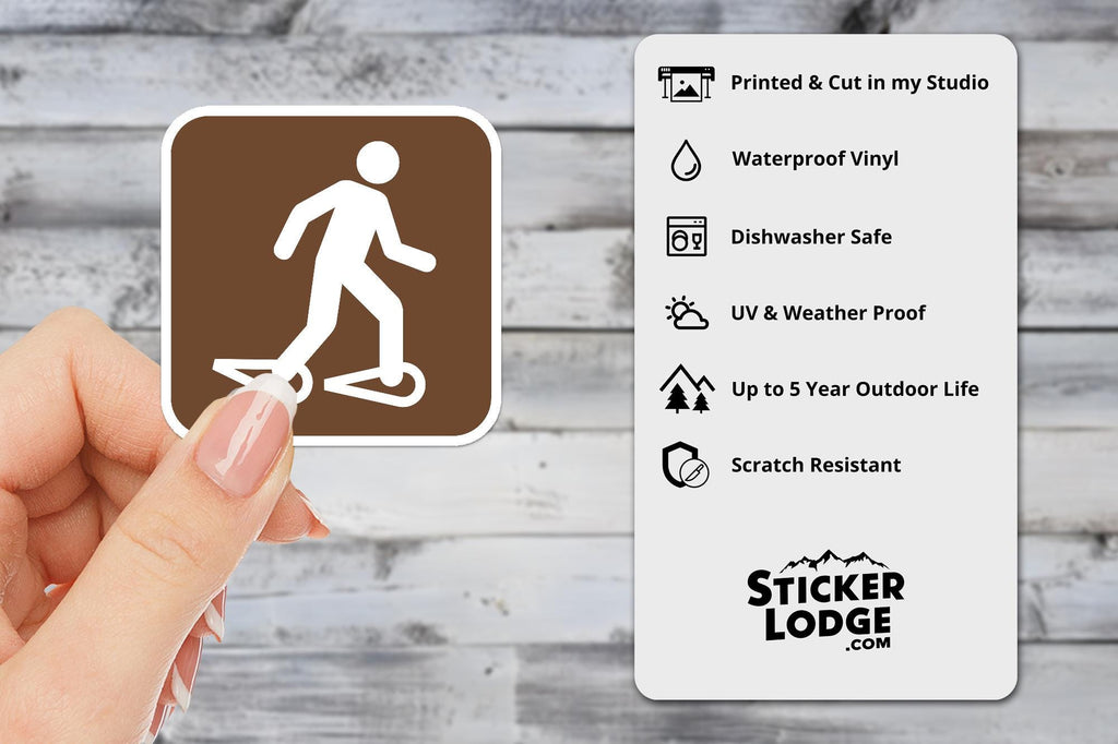 Snow-Shoeing National Park Symbol Vinyl Sticker