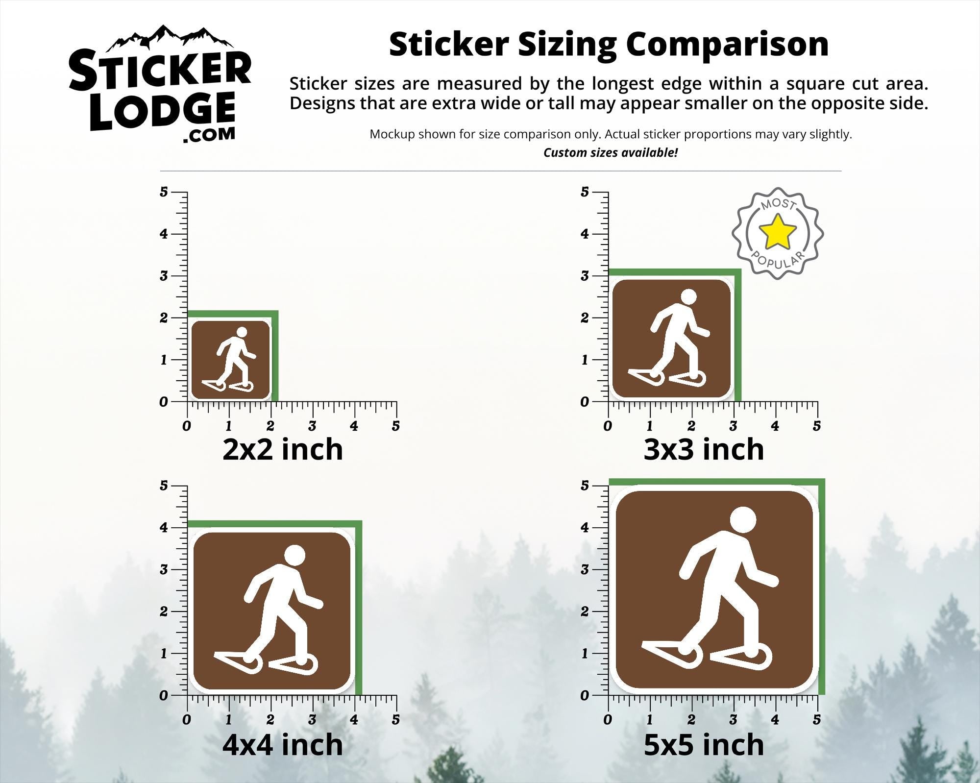 Snow-Shoeing National Park Symbol Vinyl Sticker