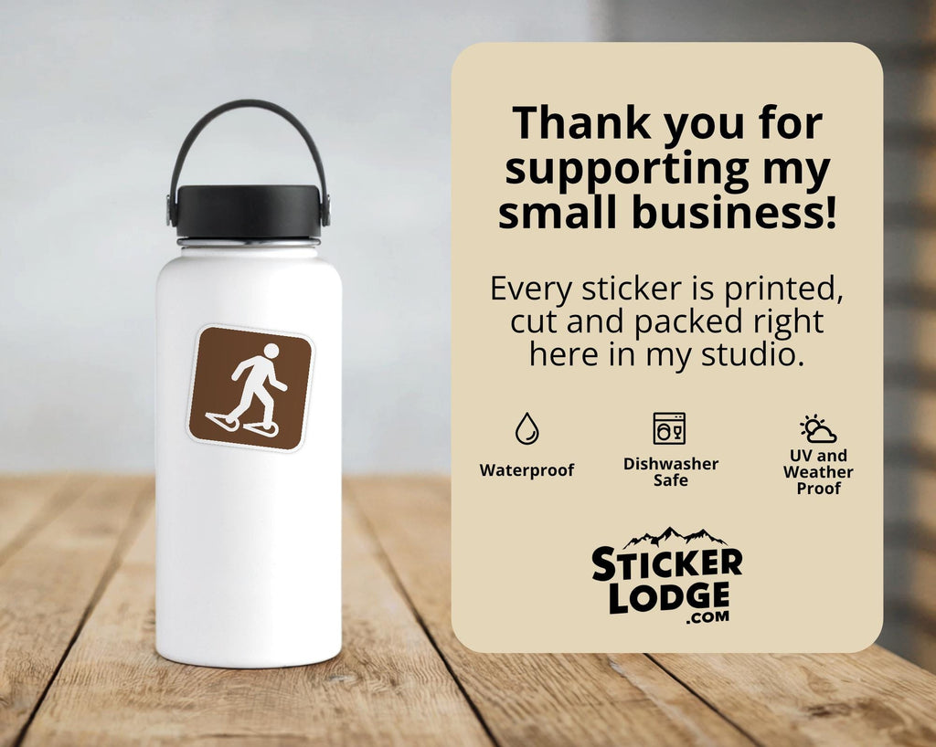 Snow-Shoeing National Park Symbol Vinyl Sticker