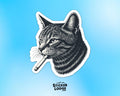 Smoking Cat Vinyl Sticker