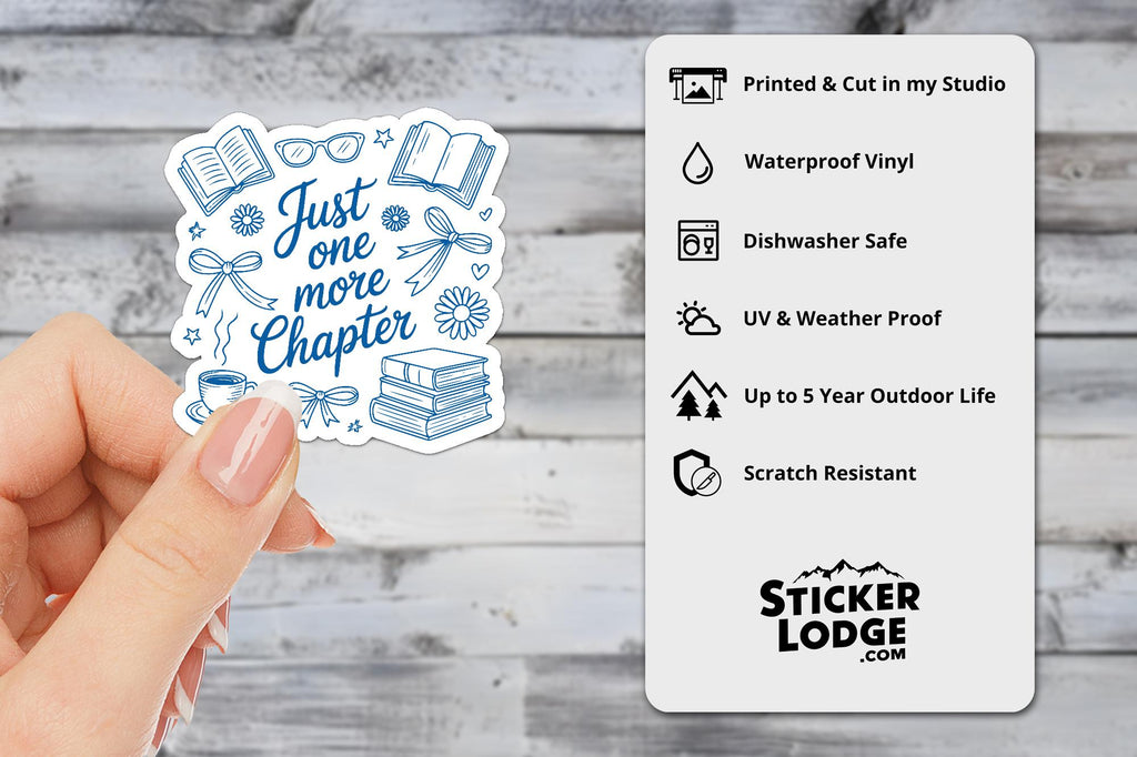 Just One More Chapter Vinyl Sticker