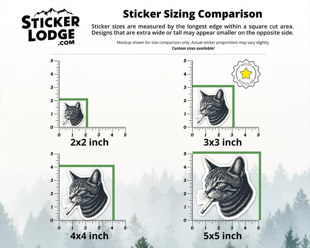 Smoking Cat Vinyl Sticker