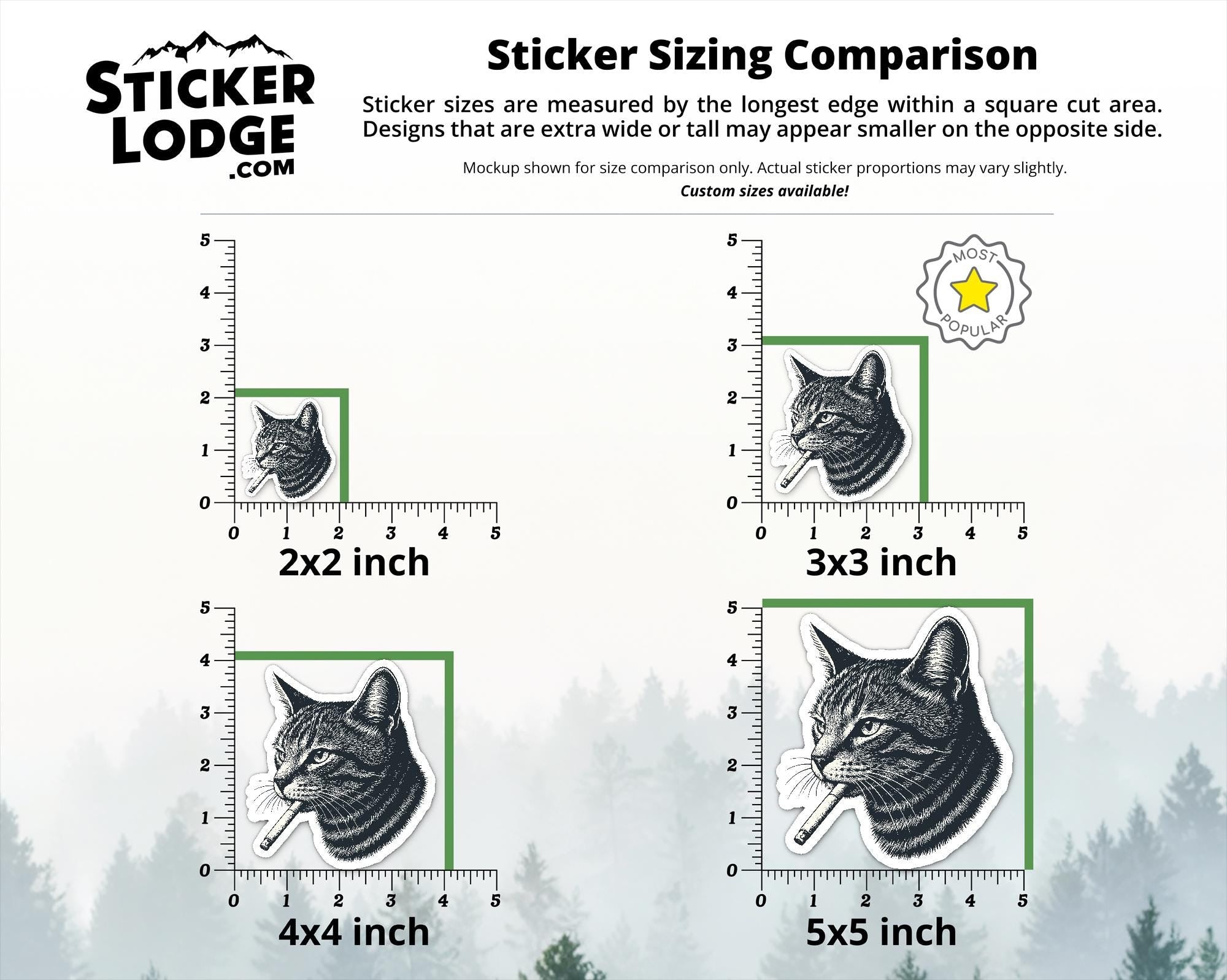 Smoking Cat Vinyl Sticker