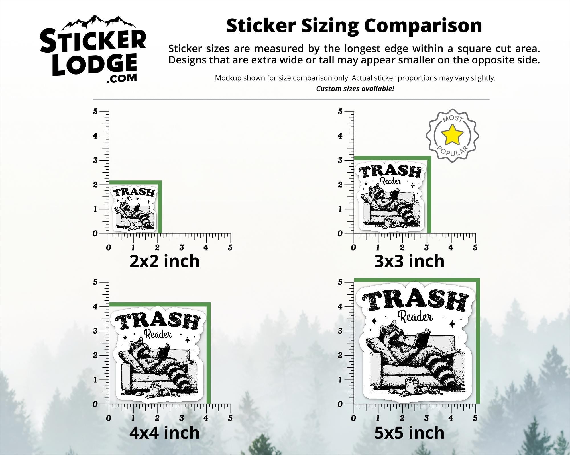 Trash Reader Raccoon Vinyl Sticker