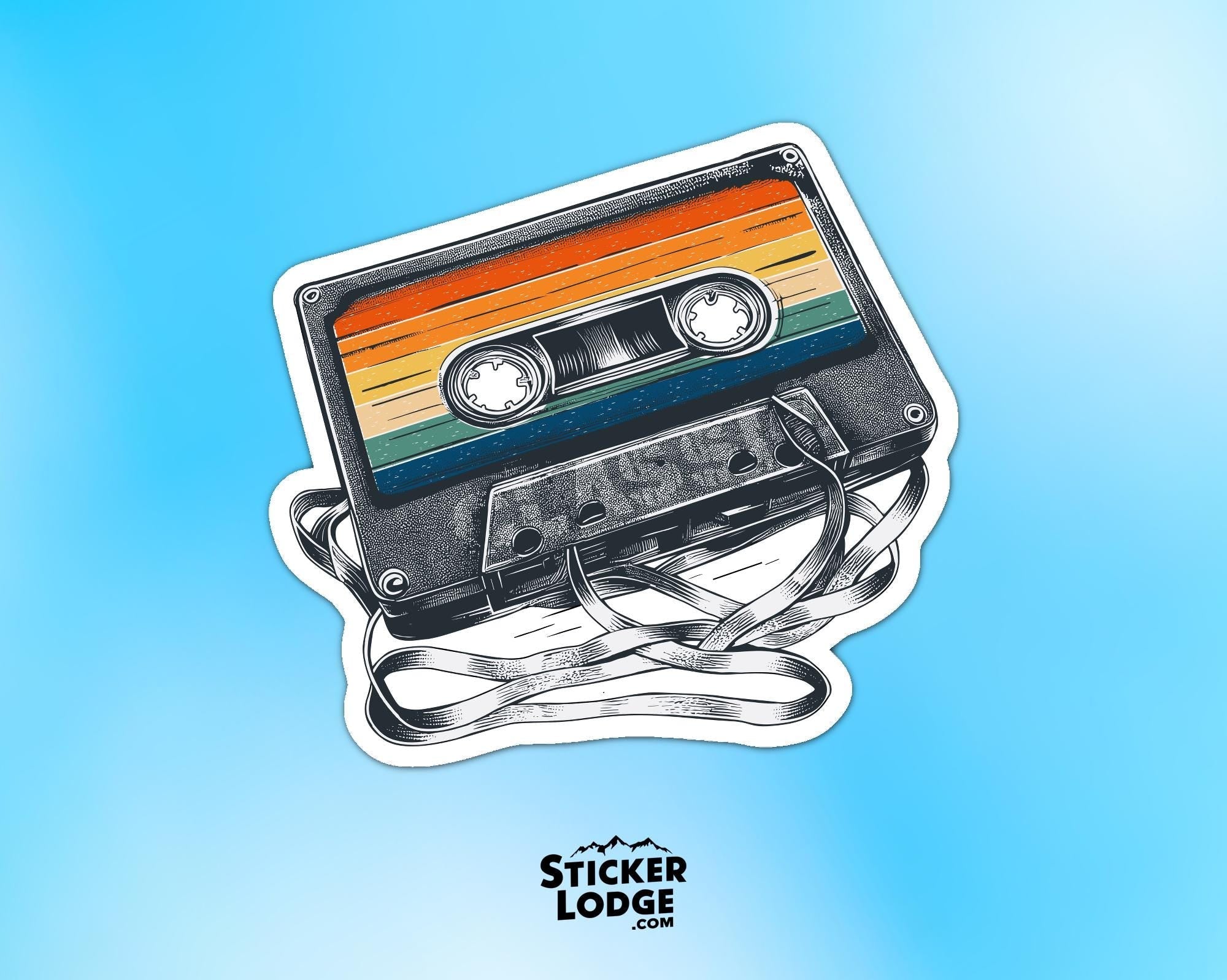 Vintage 80s Cassette Tape Vinyl Sticker