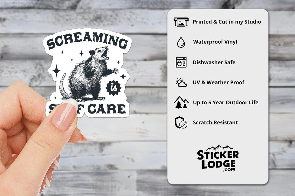 Screaming Is Self Care Vinyl Sticker