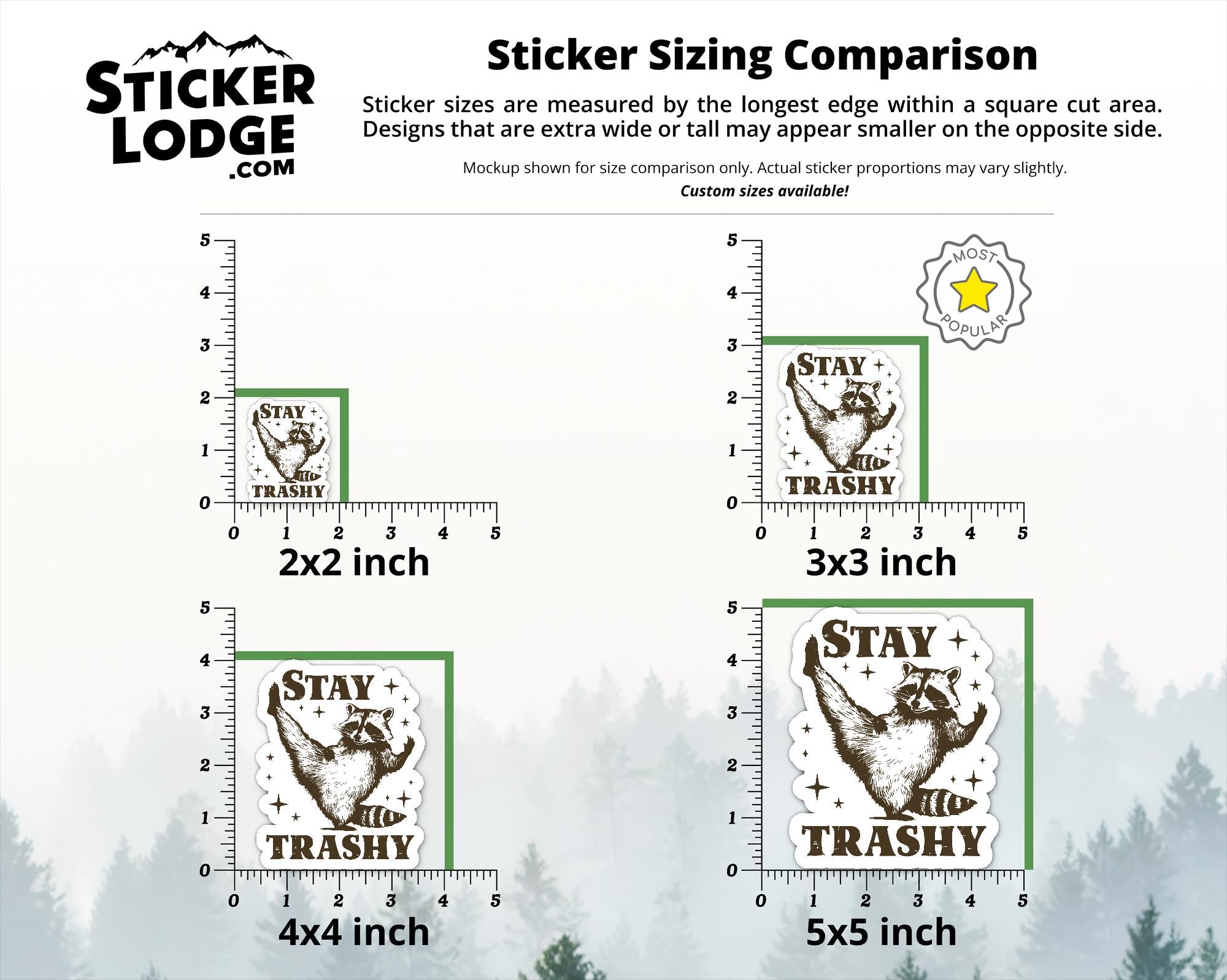 Stay Trashy Raccoon Vinyl Sticker