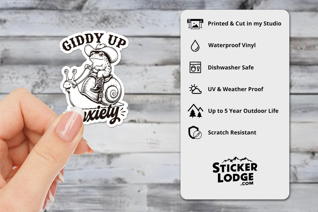 Giddy Up Anxiety Vinyl Sticker