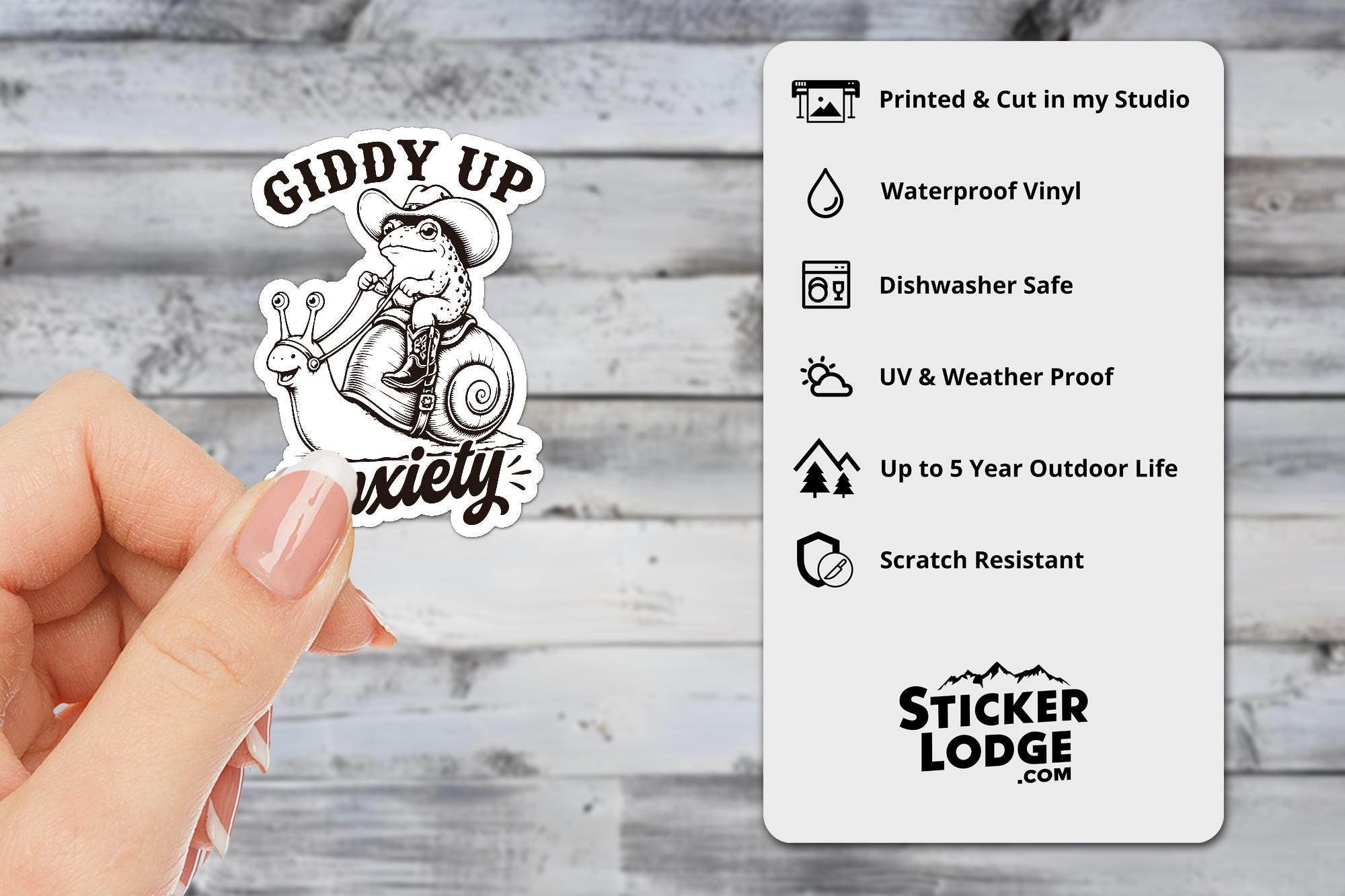 Giddy Up Anxiety Vinyl Sticker