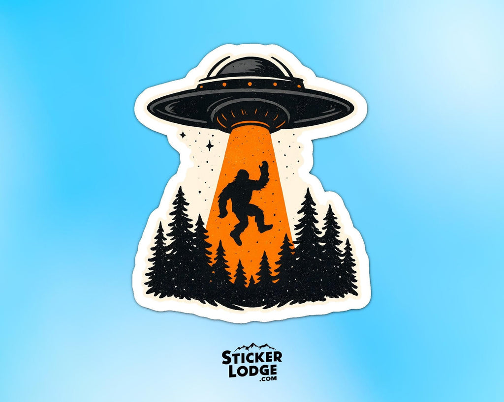 Alien UFO Bigfoot Vinyl Sticker