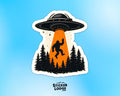 Alien UFO Bigfoot Vinyl Sticker