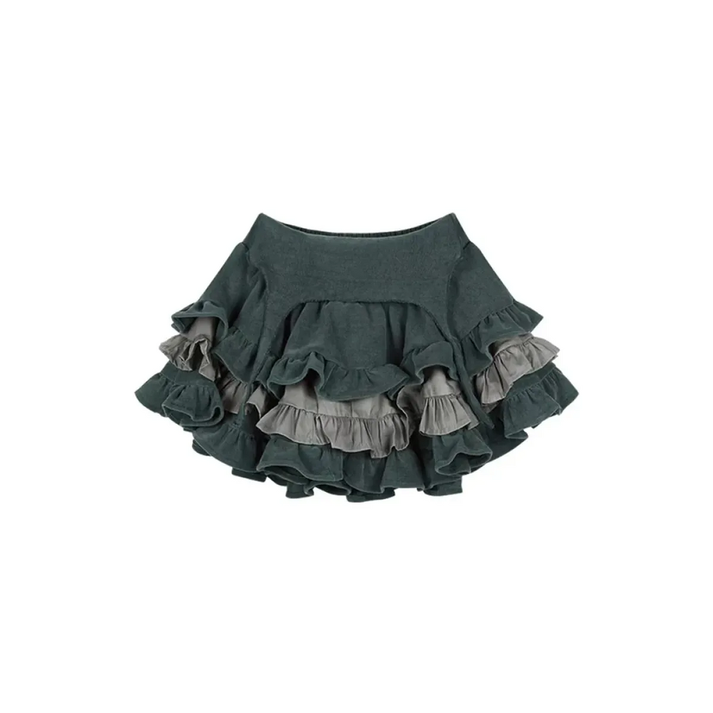 Japanese Kawaii 2-Piece Set - Long Sleeve Crop Top and A-Line Mini Skirt
