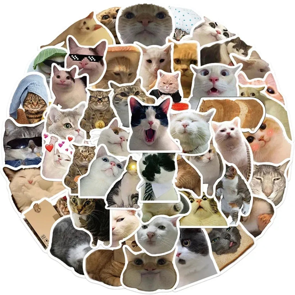 Kawaii Cat Mood Stickers - Aesthetic Decor for DIY & More
