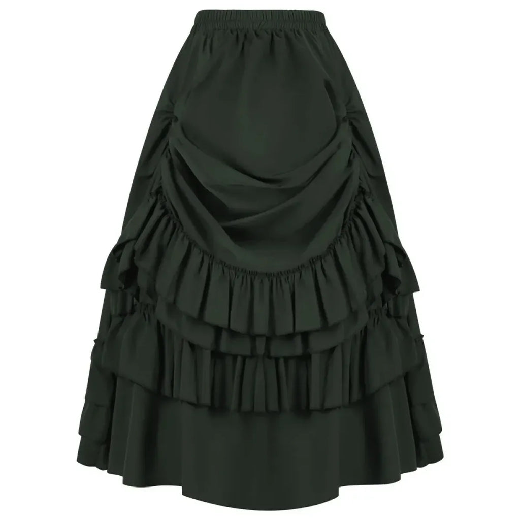 Layered Steampunk Skirt – Victorian Ruffles Cosplay Gothic
