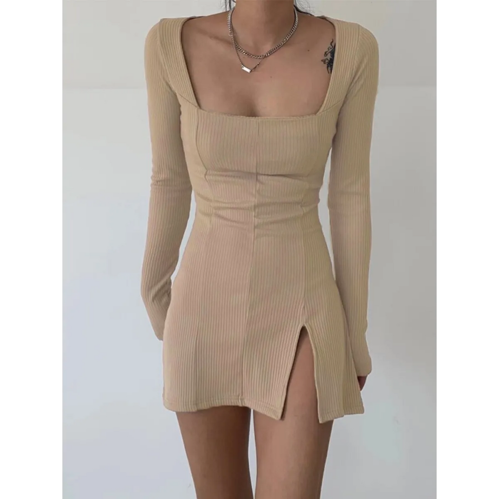 Solid Casual Knitted Dresses