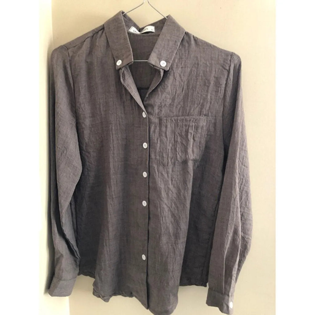Long Sleeve Linen Blouse