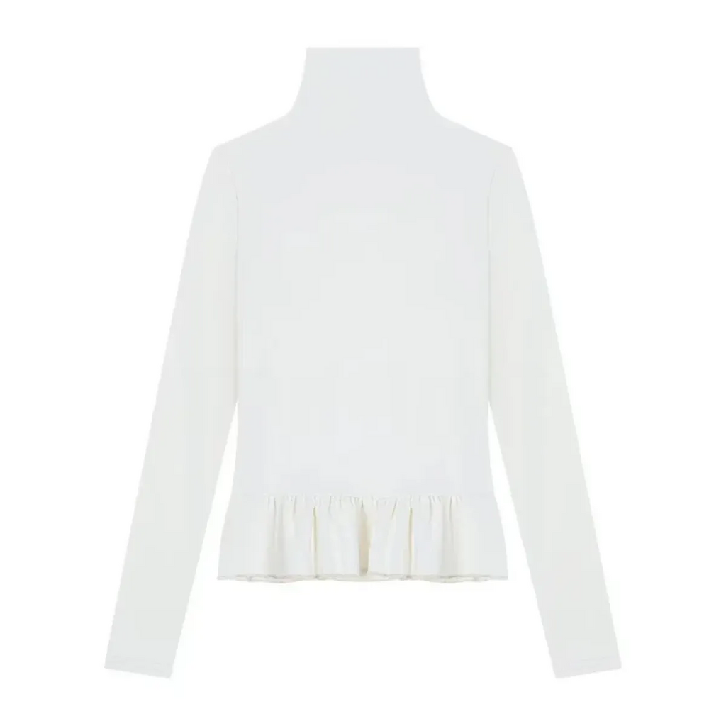 Navy Knit Cutout Sweater & White Peplum Top – Harajuku Set