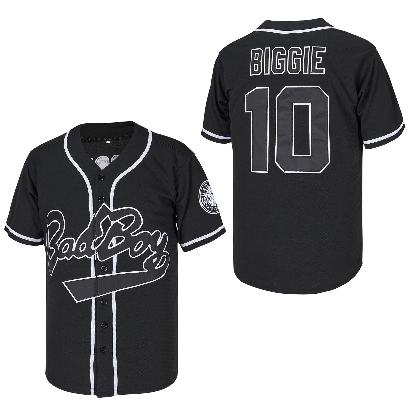 ACAIL Biggie Bad Boy Movie Baseball Jersey Stitched Black Size M