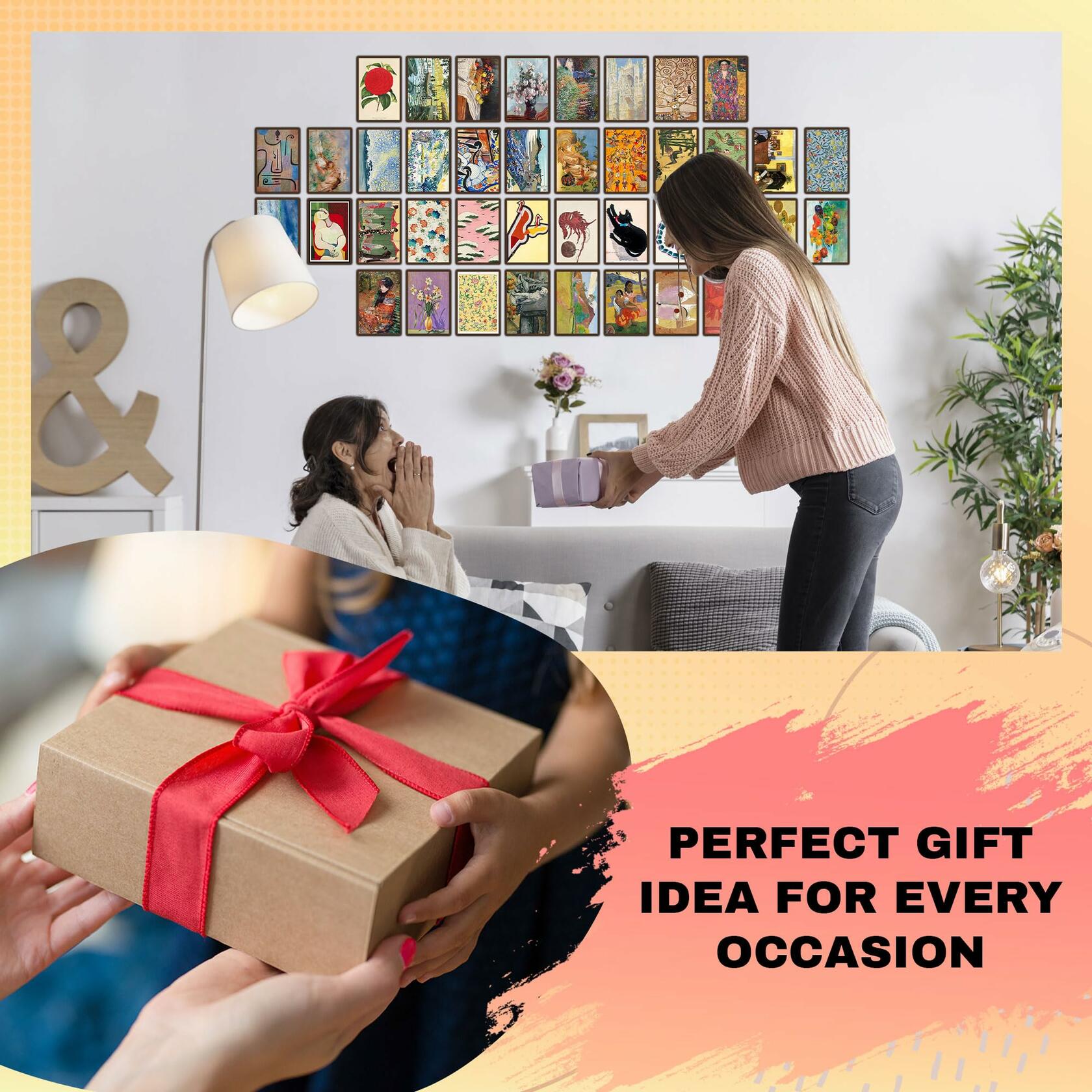 365DoRoTeYa Vintage Eclectic Wall Art Prints 40PCS Colorful Maximalist Decor