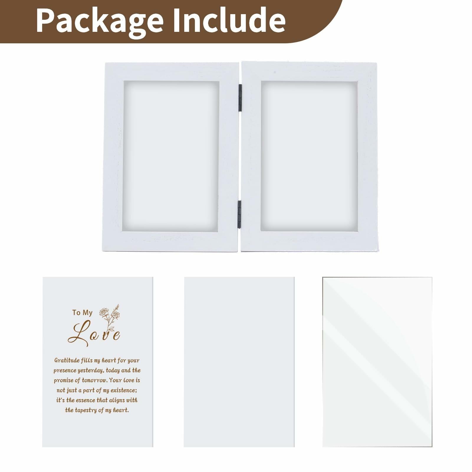 NUPTIO White Wood 4x6 Picture Frame Wedding Anniversary Bridal Gift