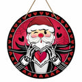 Bolisom Valentines Day Wood Door Sign Red Black Hearts Outdoor Porch Decor