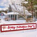 RGISHOP Valentine's Day Banner 9.8x1.6ft Rose Hearts Gnomes Decoration