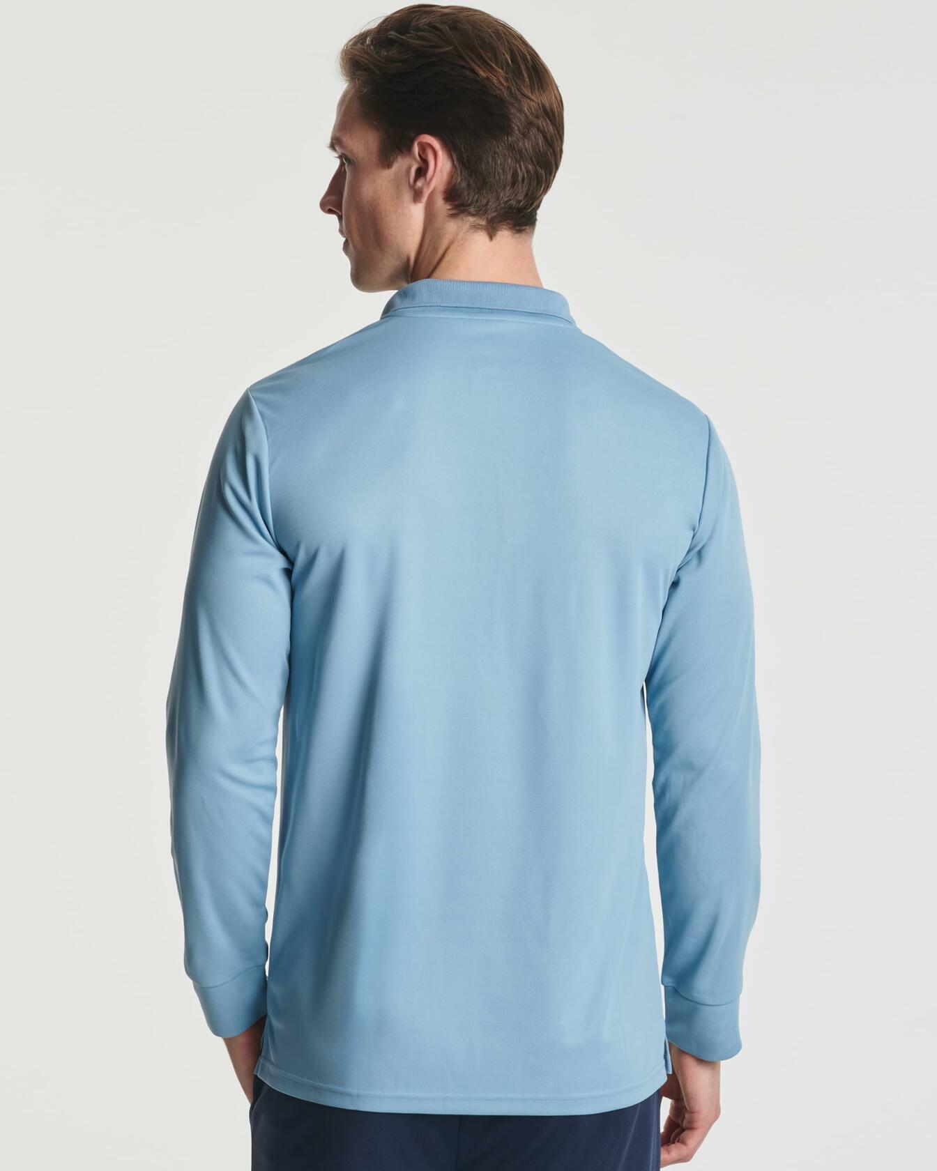3 Pack Mens Dry Fit Long-Sleeve Polo Shirt Slim Athletic Set 9 Size S