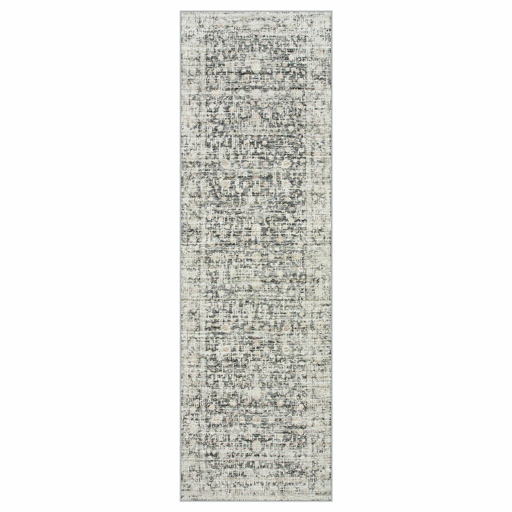 Hedlive Vintage Hallway Runner 2.6x8 Brick Red/White Non Slip Carpet