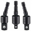 3Pcs Socket Adapter Set 1/4" 3/8" 1/2" Rotatable Impact Grade Drill Bits