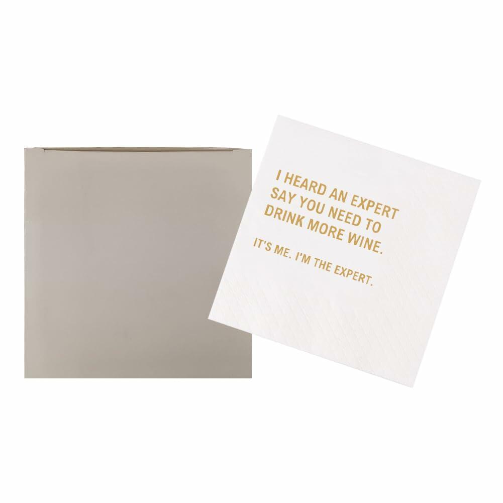 [Like New] VOWFOO Funny Quotes Cocktail Napkins 4.5x4.5in 2-Ply 100pcs White