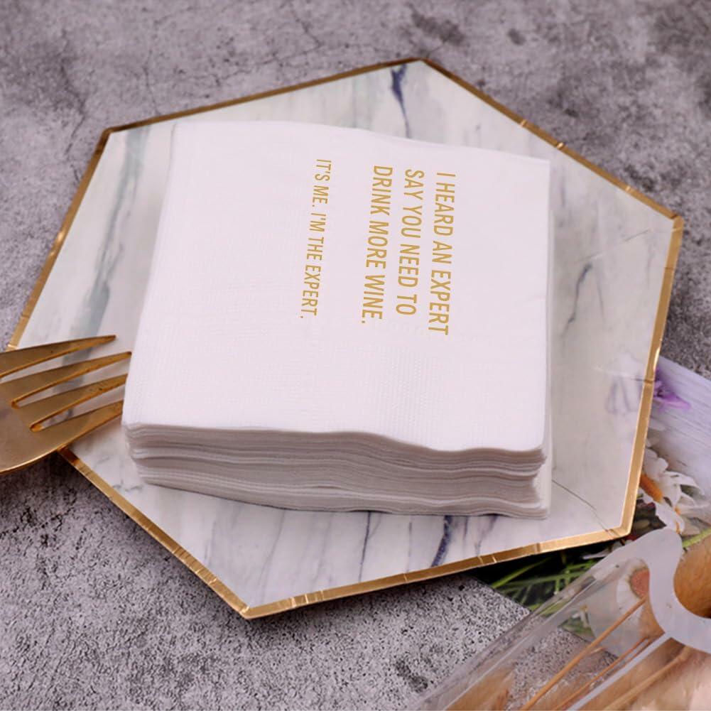 VOWFOO Funny Quote Cocktail Napkins 100pcs 4.5x4.5in 2-ply We Were Cool