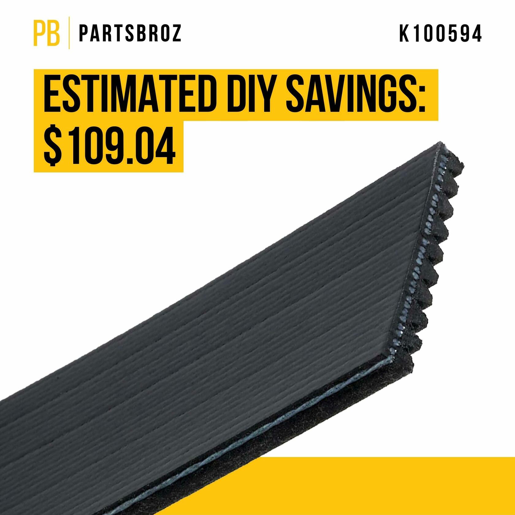 PartsBroz K060653 Micro-V Serpentine Drive Belt Compatible Gates Black