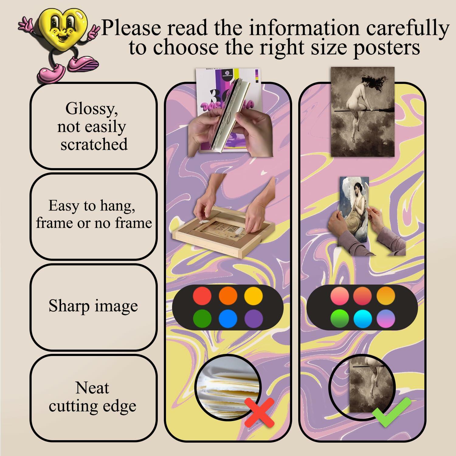 365DoRoTeYa Colorful Boho Wall Art Prints 40PCS Vintage Cottagecore Decor