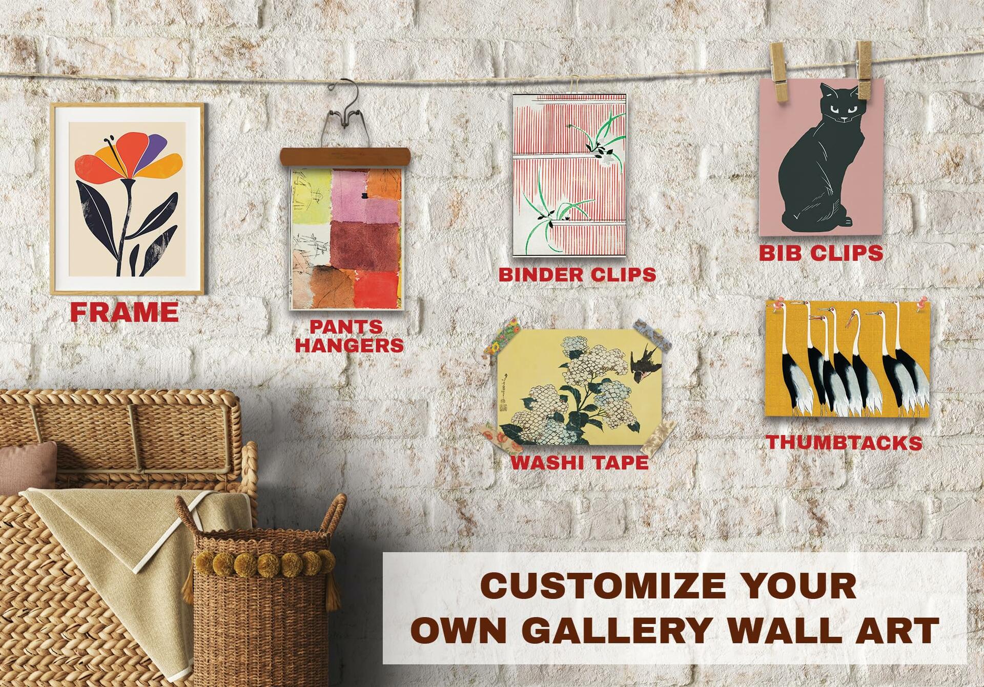 365DoRoTeYa Colorful Boho Wall Art Prints 40PCS Vintage Cottagecore Decor