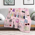 Levionys Music Fans Print Fleece Blanket Pink Purple 50x60 Flannel