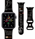 Sports Silicone Watch Bands Black Compatible with iWatch Series 1-9 42mm
