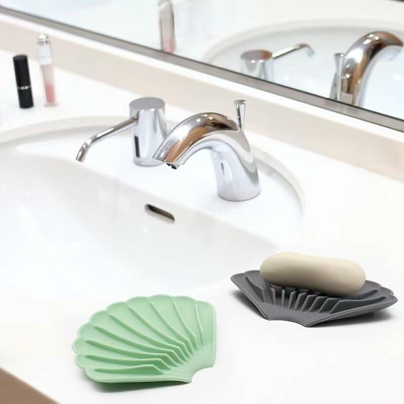 Generic YGB Silicone Self-Draining Soap Box Milky White Bathroom Holder