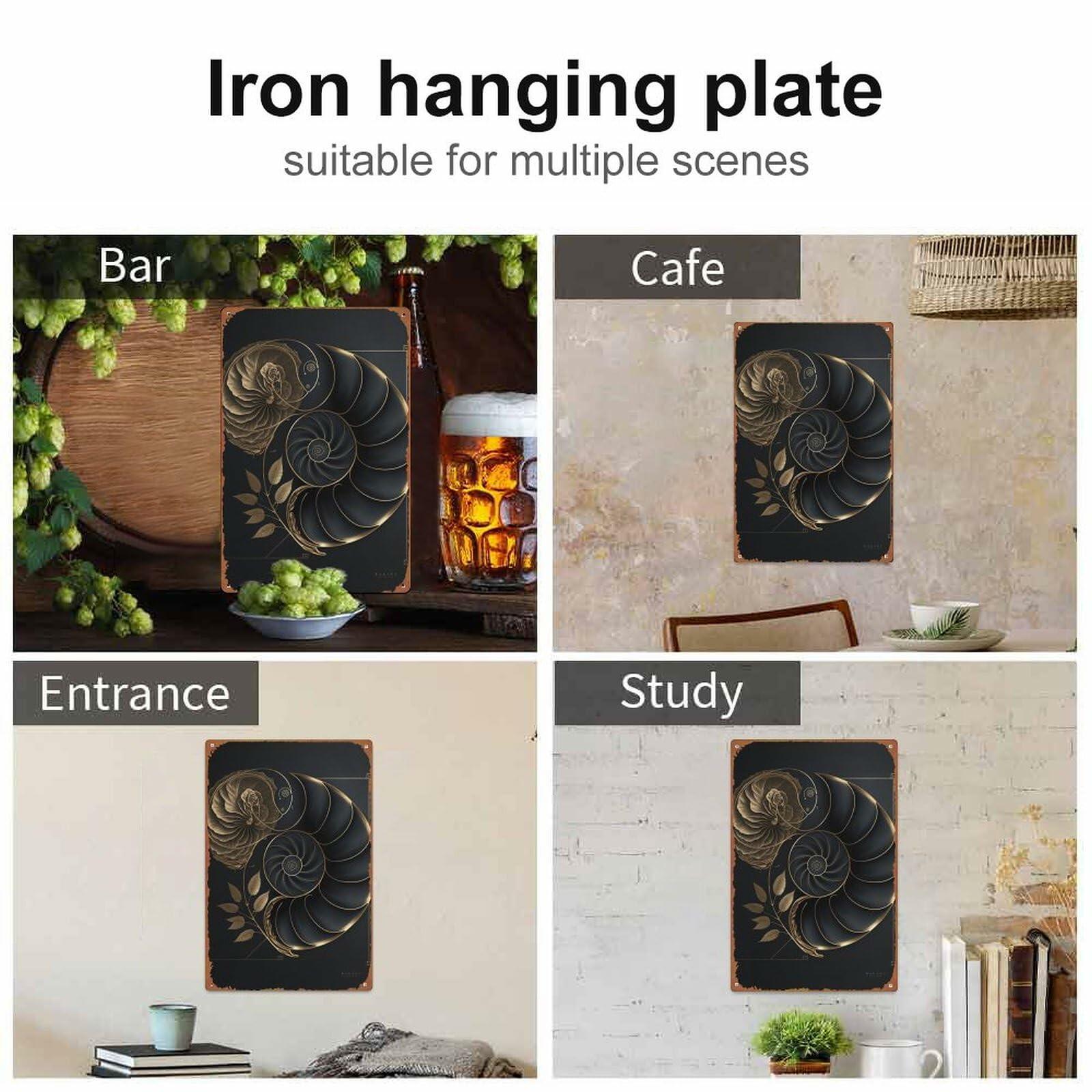 Fibonacci Golden Ratio Metal Tin Sign 8x12 Retro Wall Art Home Decor