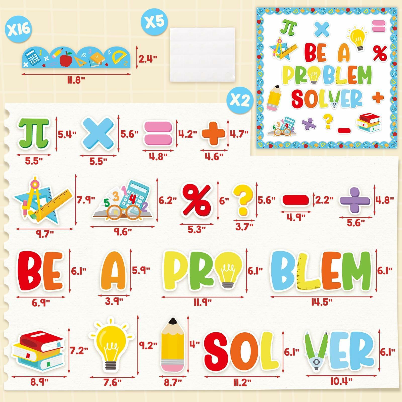 Mosailles Spanish Bulletin Board Paper Stickers Set 54pcs  School Decor