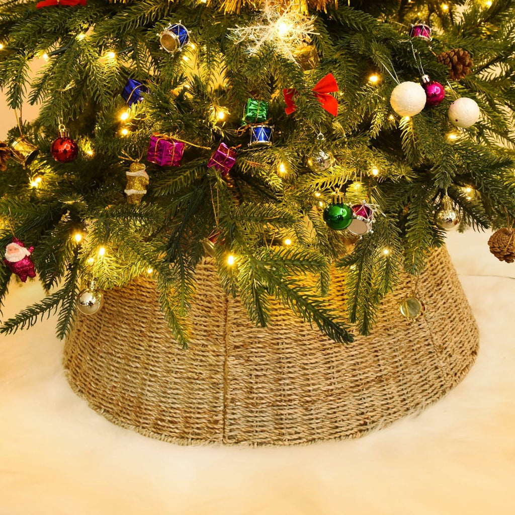 [Like New] Rocinha Rattan Christmas Tree Collar 26" Rustic Farmhouse Style Seagrass Large