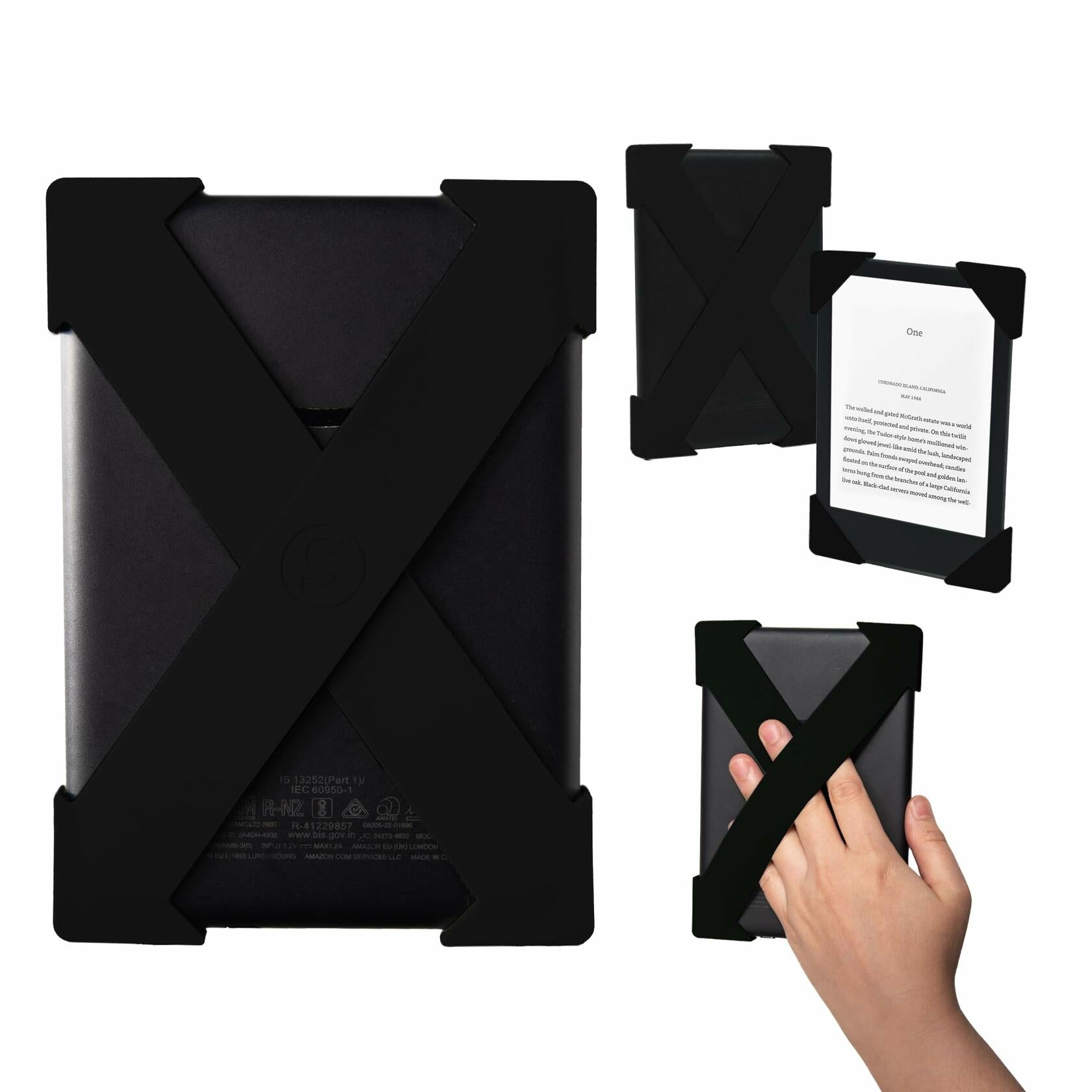 Strapsicle Hand Strap for Kindle Basic 11th/12th Gen & Kobo NIA Small Black