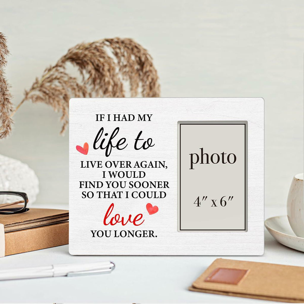 QZJ Anniversary Wood Picture Frame Multicolour 4x6 Inch Wedding Valentines Gift