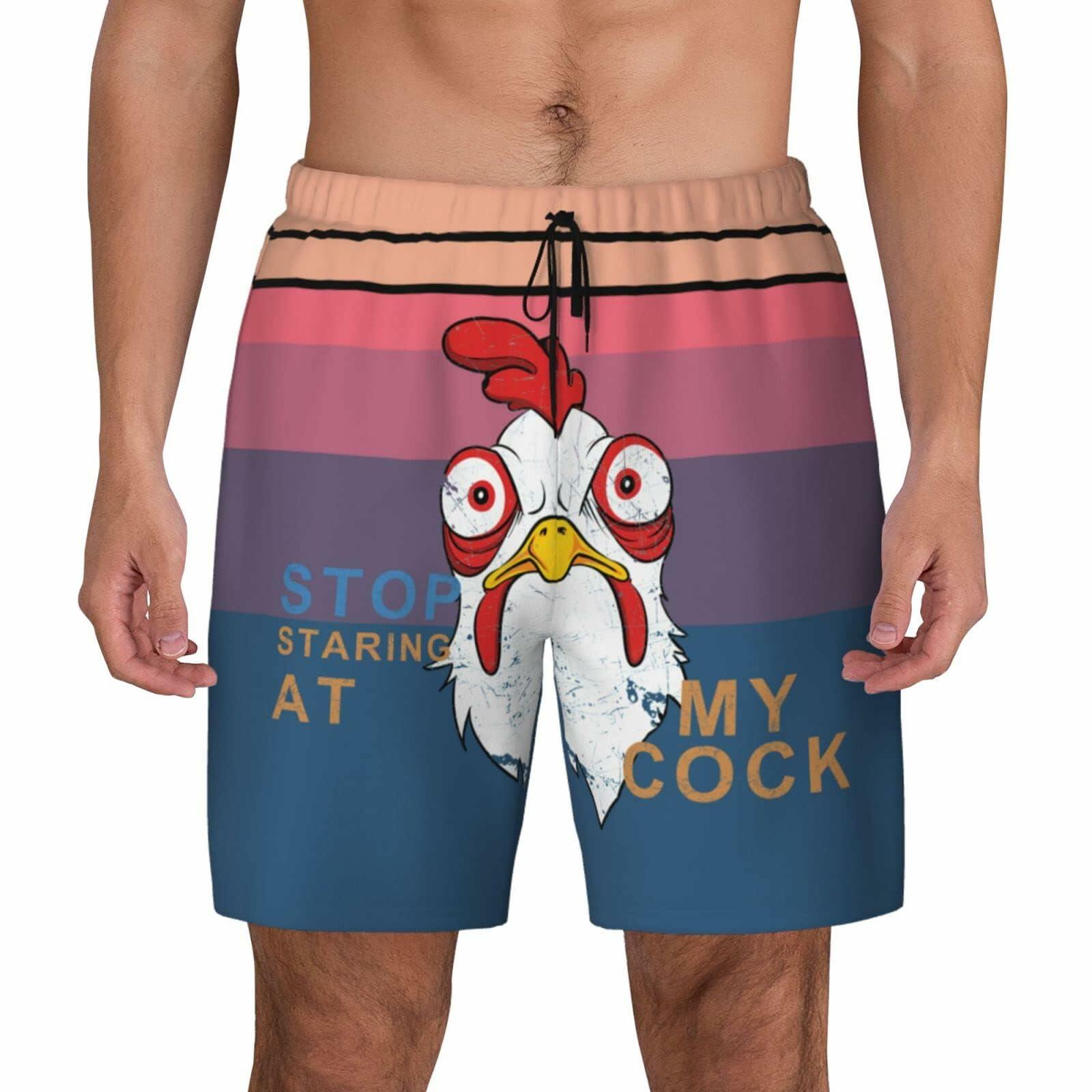 SolAzul Men's Funny Cartoon Quick Dry Beach Board Shorts Type-03 Blue Size M