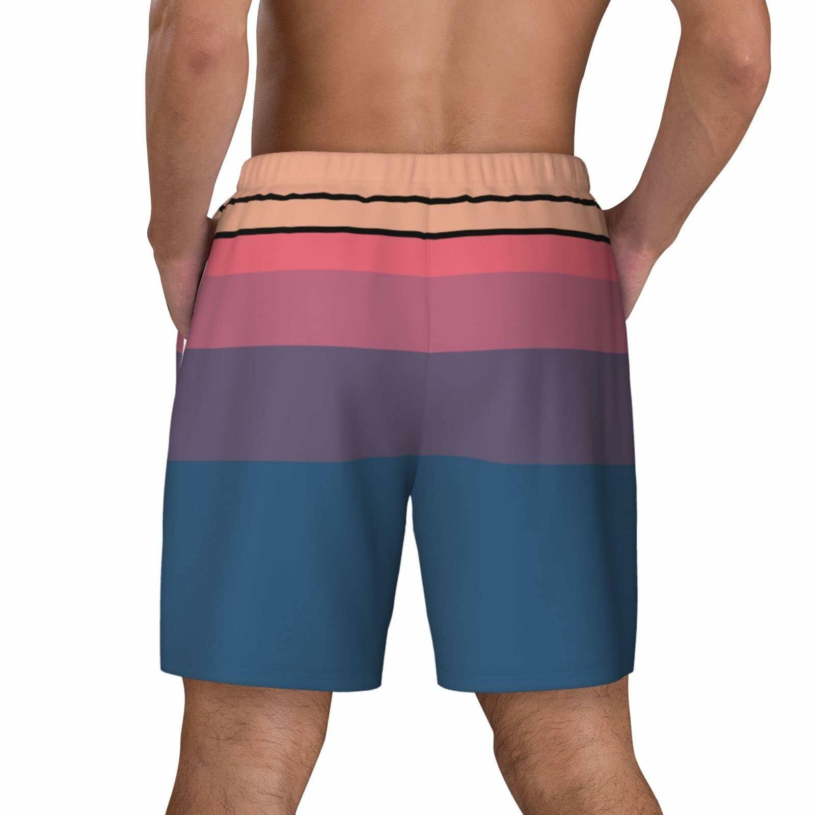 SolAzul Men's Funny Cartoon Quick Dry Beach Board Shorts Type-03 Blue Size M