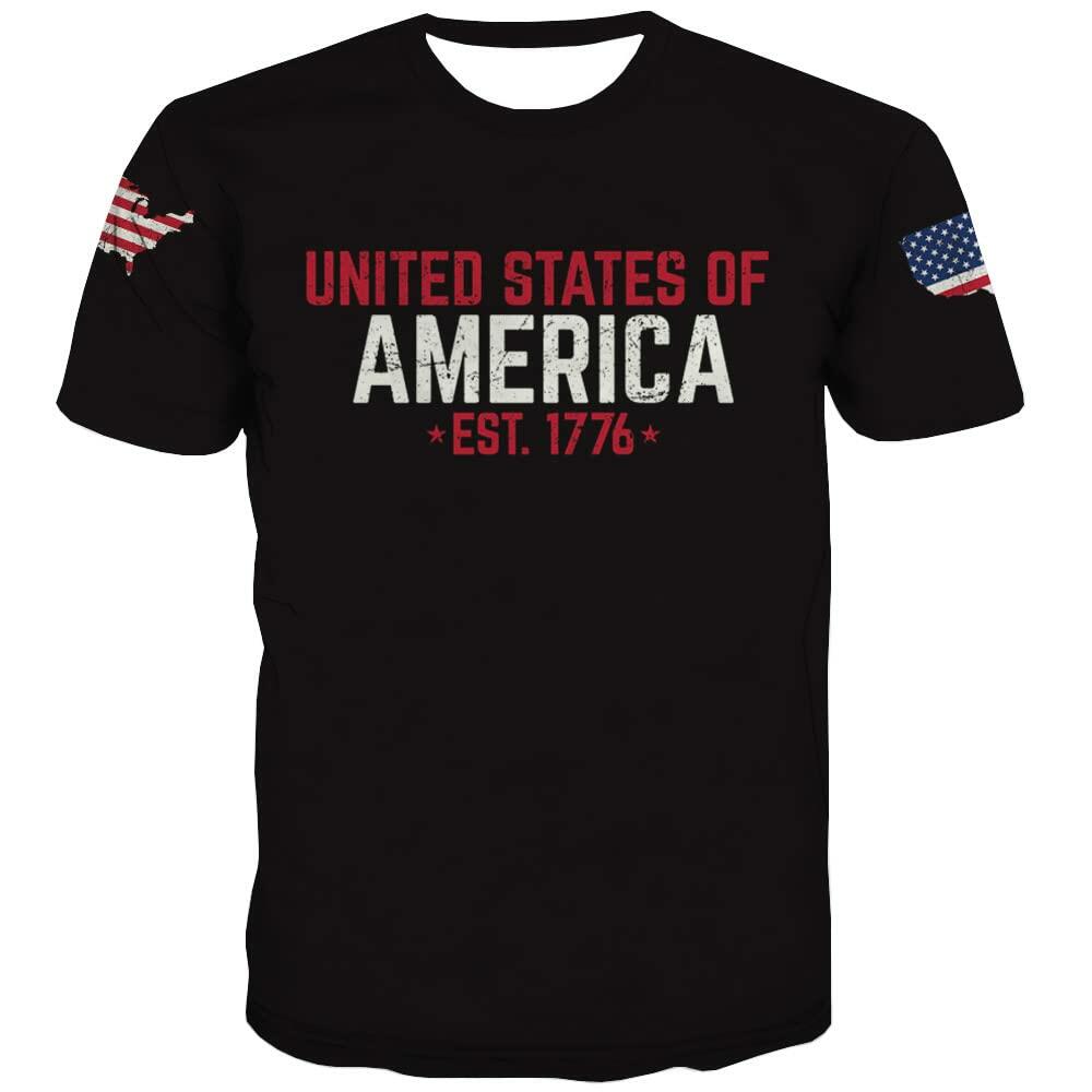 KYKU USA Flag T Shirt Men Patriotic 4th of July American 1776 Size 2XL