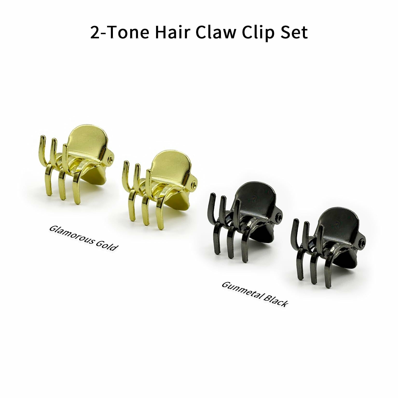 EleOnate Gold Bow Hair Claw Clip Medium Metal Pearls for Women