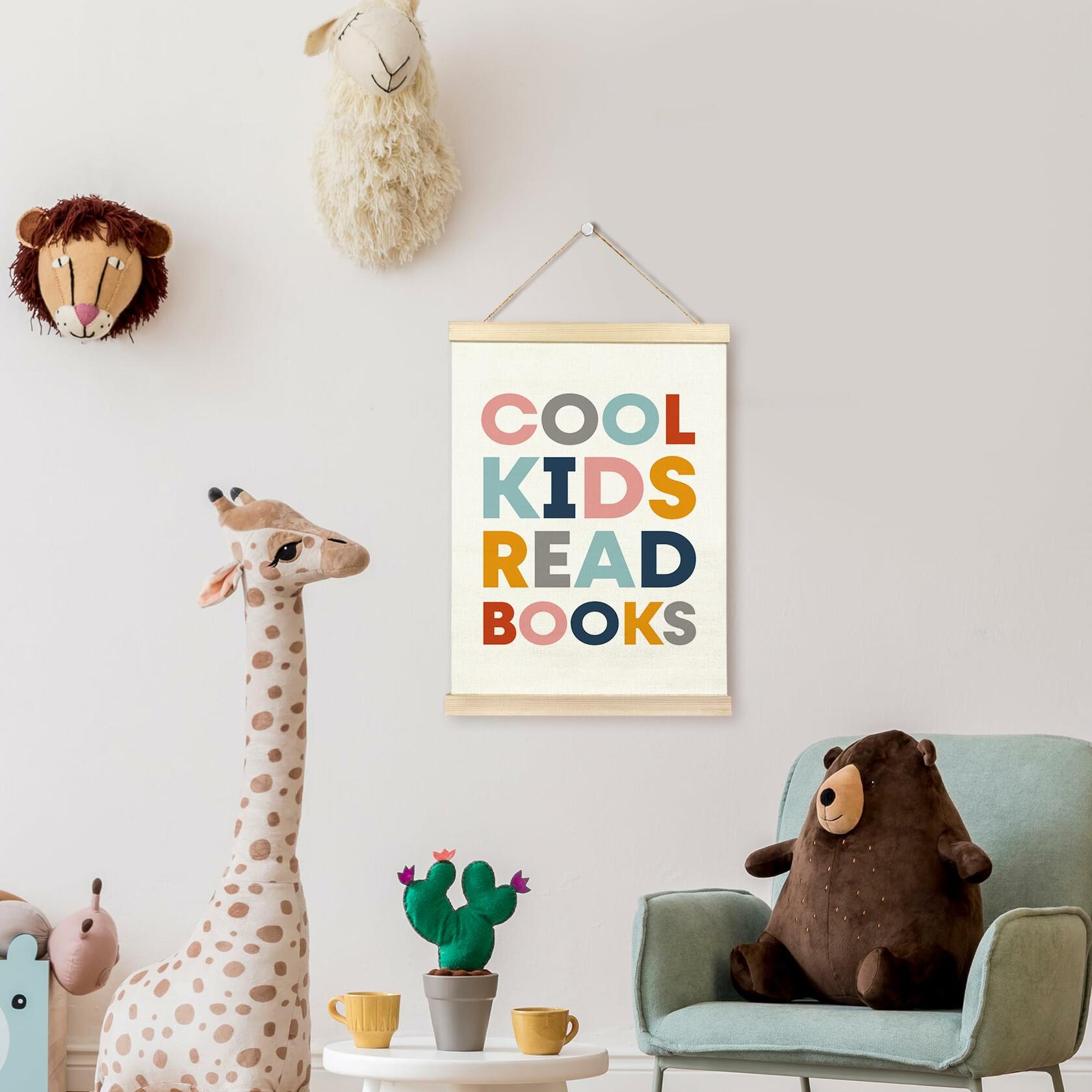 TAEDIN Kids Book Poster Hanger Frame Wooden Colorful 12x16 Space Theme