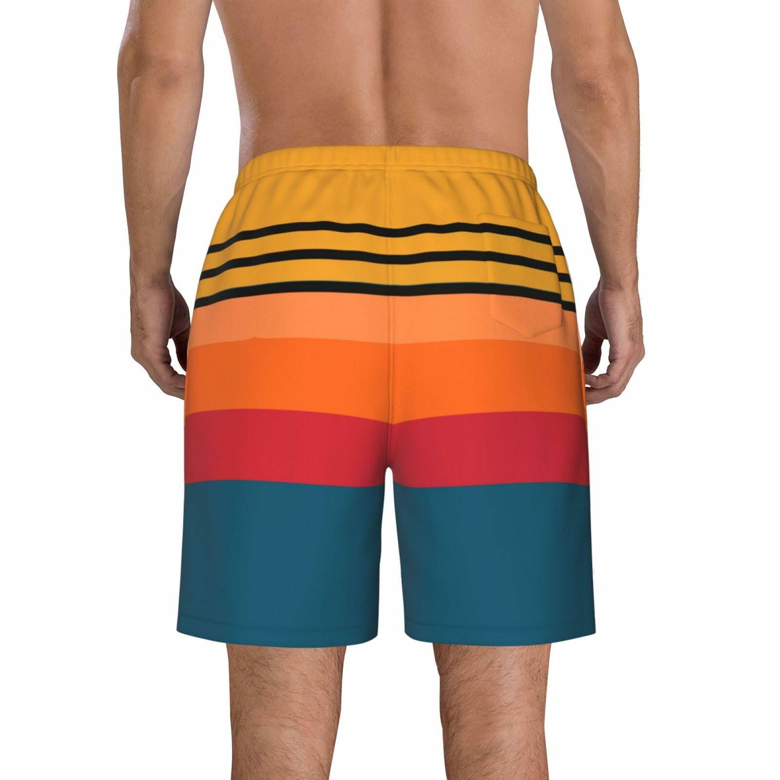 SolAzul Men's Quick Dry Beach Board Shorts Black Type-03 Size XX-Large