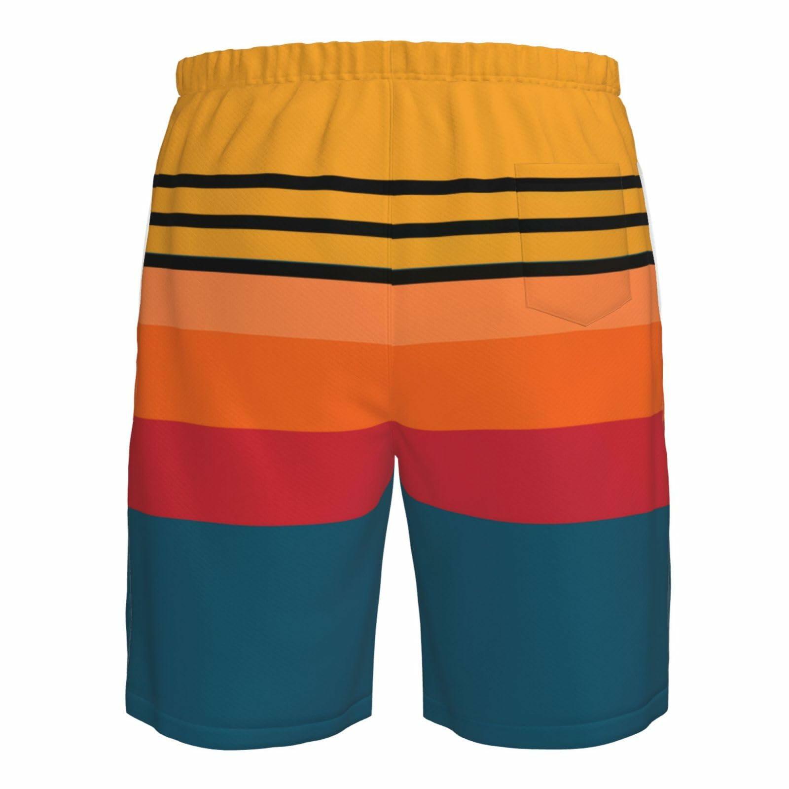 SolAzul Men's Quick Dry Beach Board Shorts Black Type-03 Size XX-Large